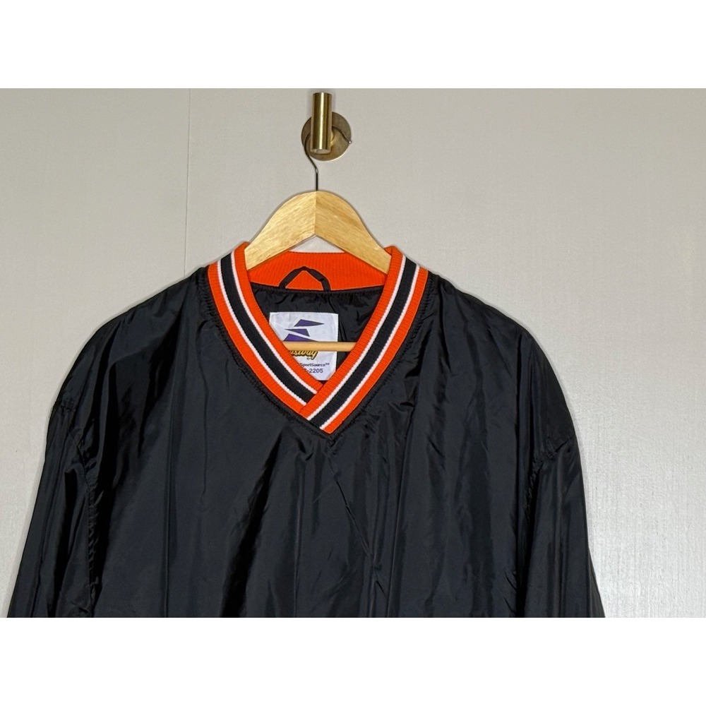 Vintage Eastbay Nylon Pullover Windbreaker Jacket Black Orange L - Picture 2 of 7